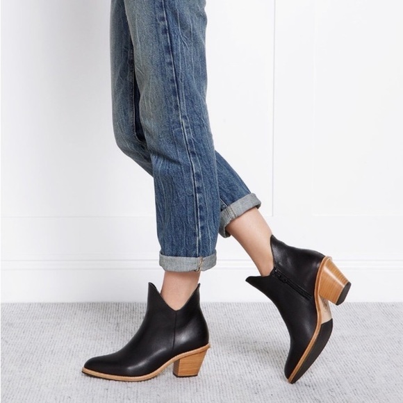 Poppy Barley The Two Point Genuine Leather Ankle Boot Sz 6.5 Elevated Basic - Picture 1 of 16